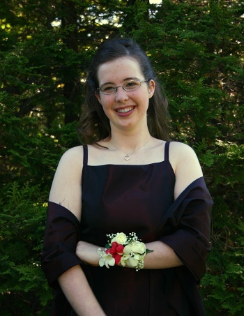 Katy dressed up for the prom